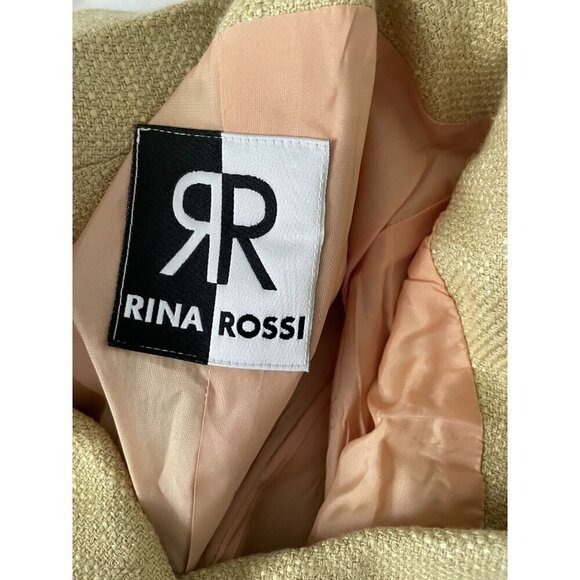 Vintage Rina Rossi Women's Tan Short-Sleeve Blazer Decorative Buttons Size 8 - Picture 5 of 7